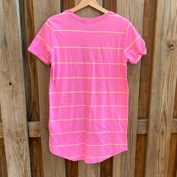 Forever 21 Pink Striped Shirt Dress - Picture 4 of 6